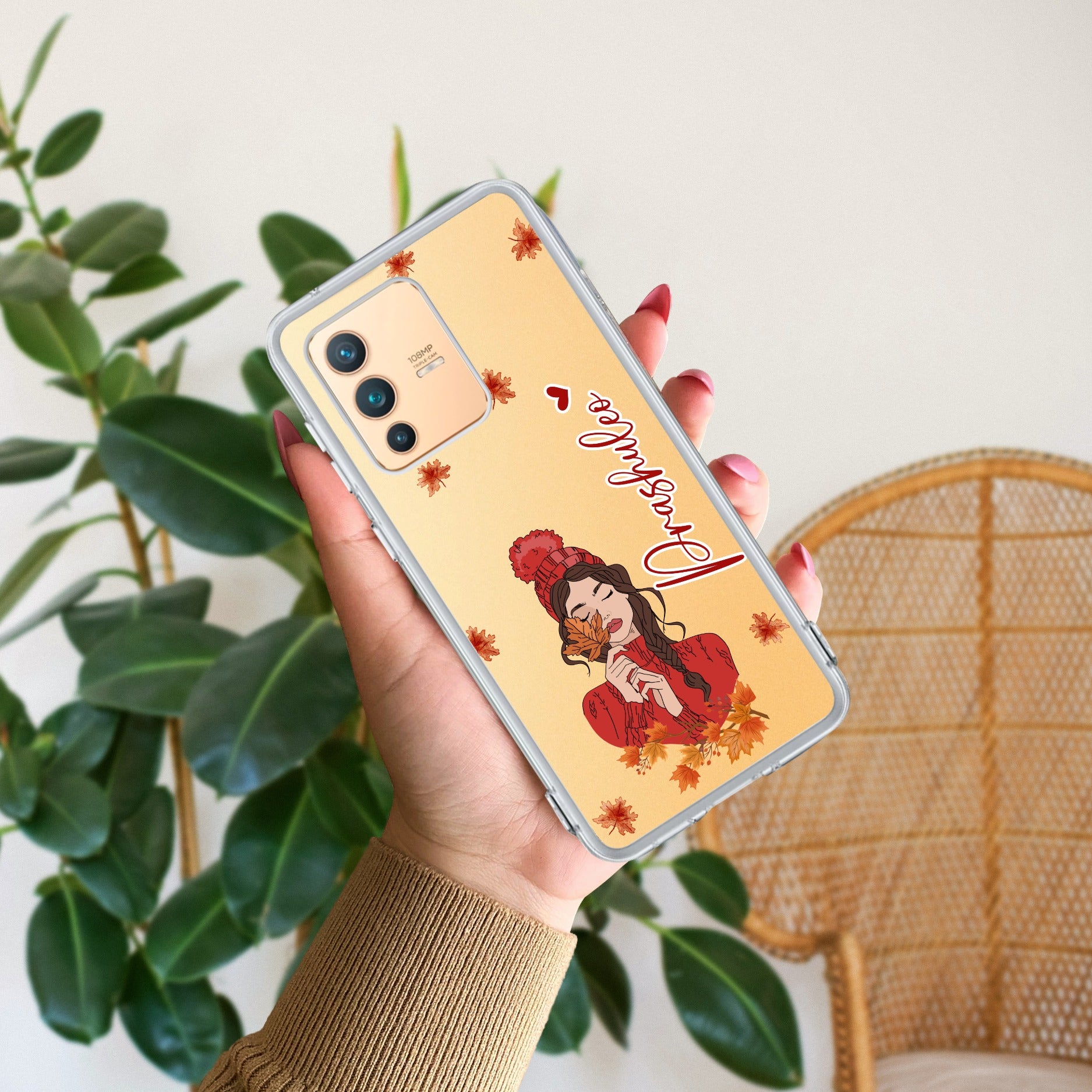 Daisy Flower Customize Transparent Silicon Case For Vivo V23 5G