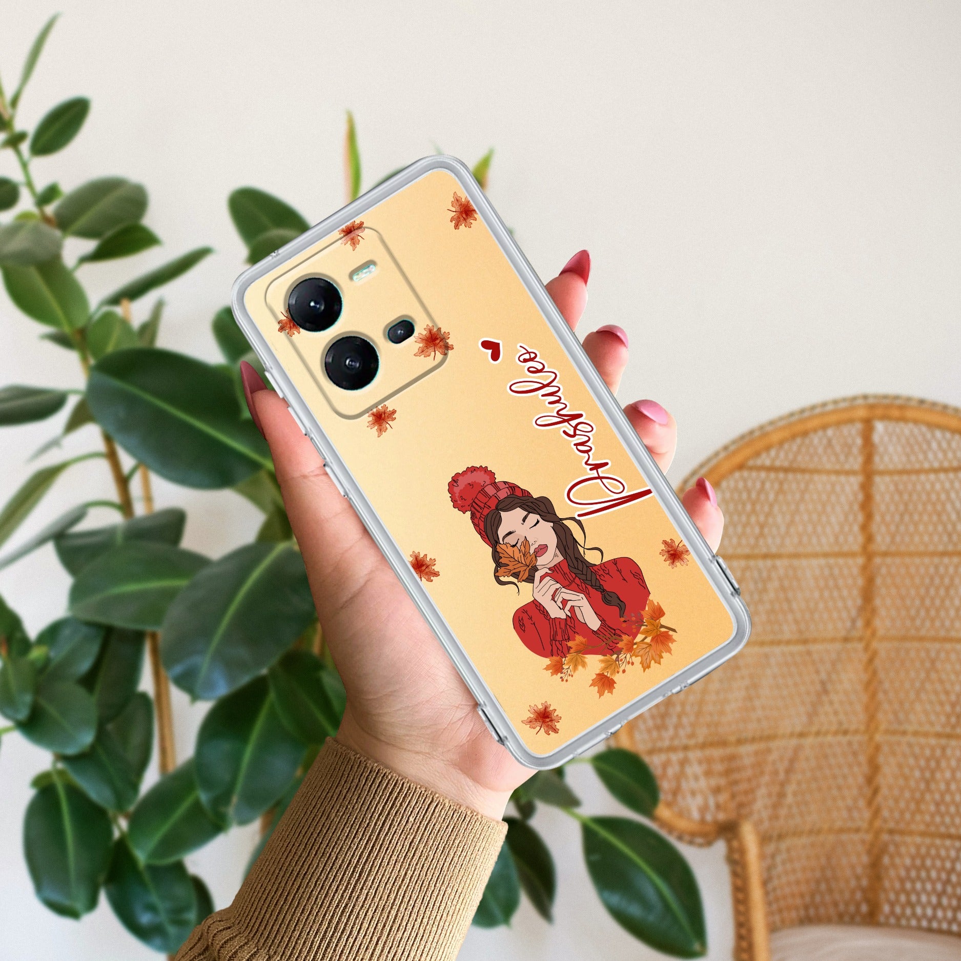 Daisy Flower Customize Transparent Silicon Case For Vivo V25