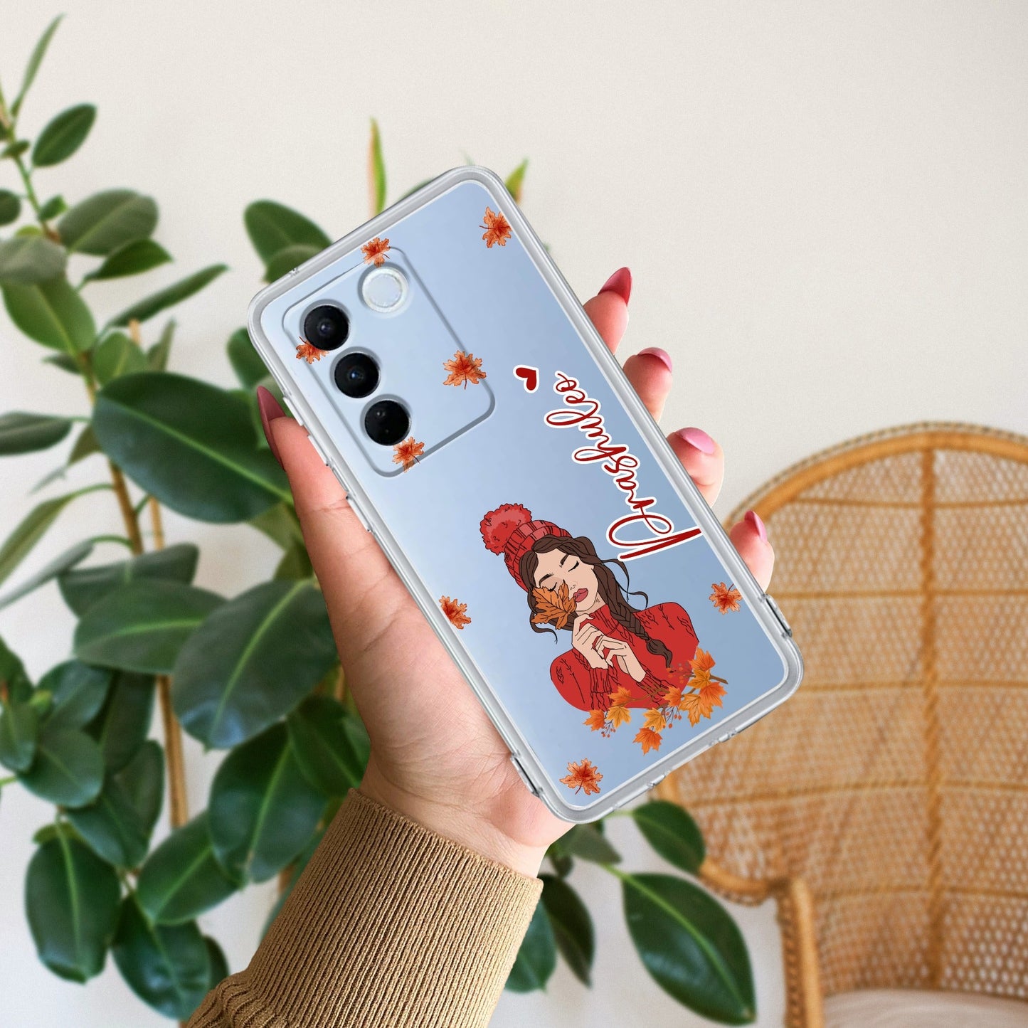 Daisy Flower Customize Transparent Silicon Case For Vivo