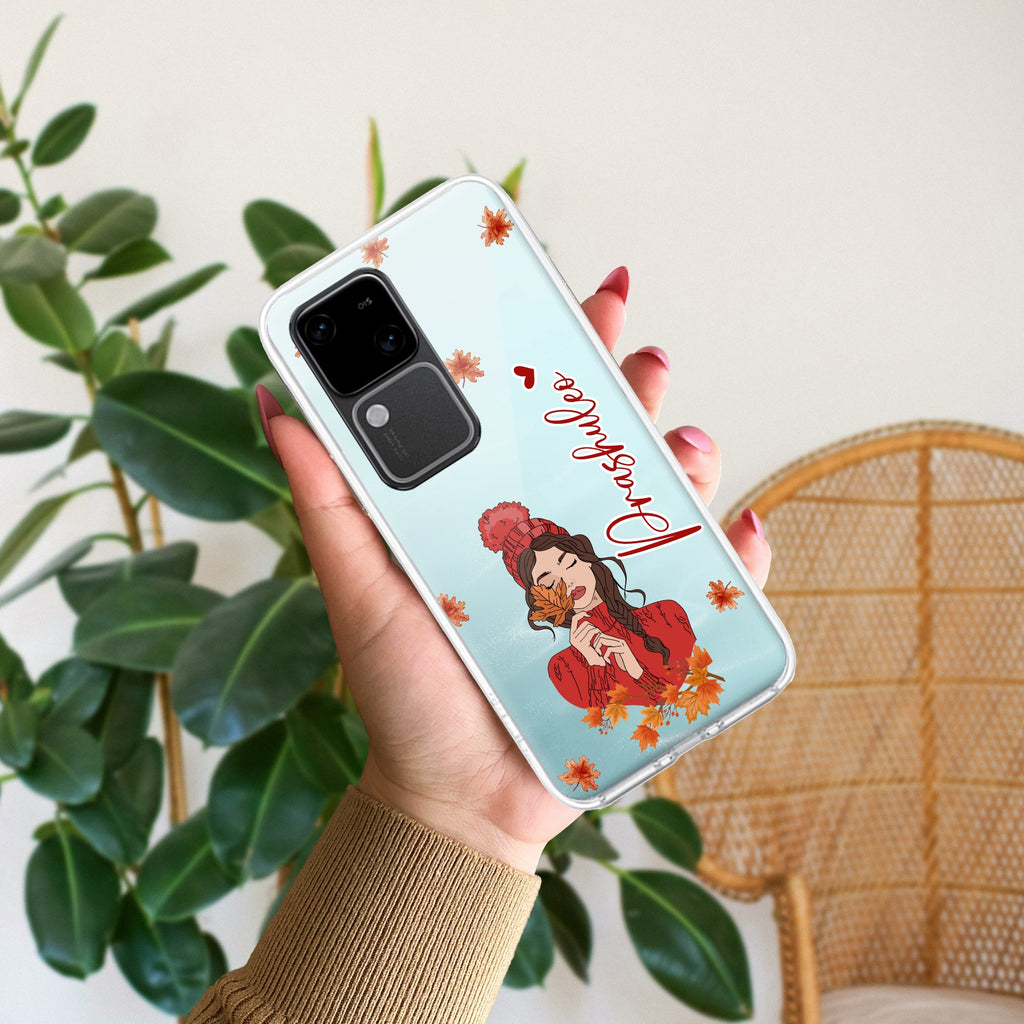 Daisy Flower Customize Transparent Silicon Case For Vivo V30 5G