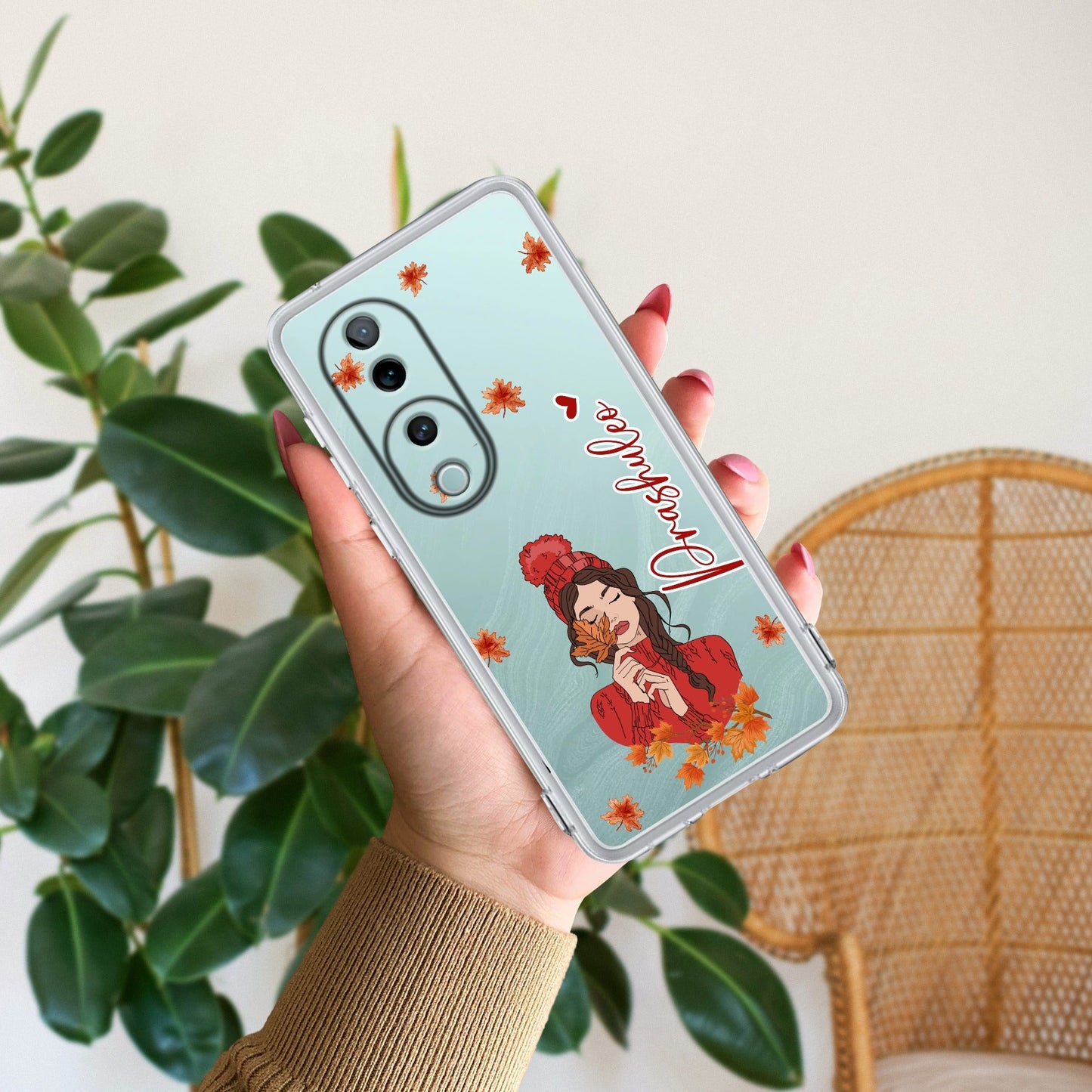 Daisy Flower Customize Transparent Silicon Case For Vivo