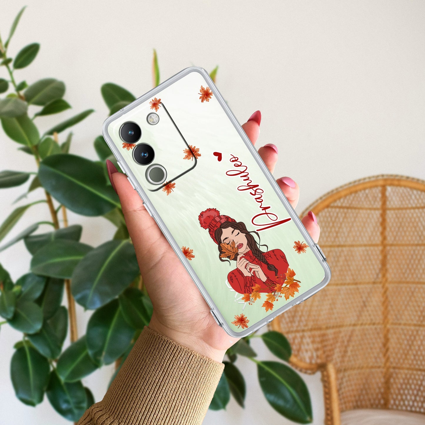 Daisy Flower Customize Transparent Silicon Case For Vivo