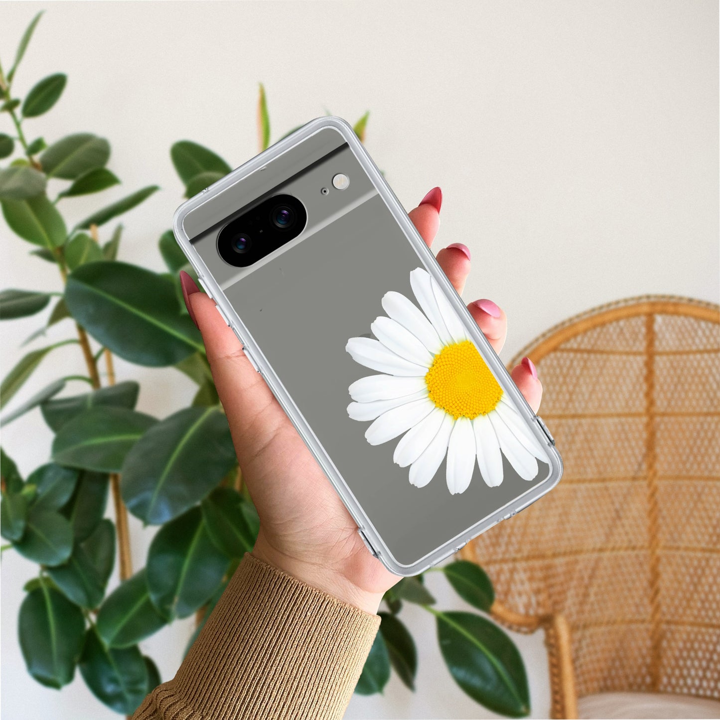 Daisy Flower Transparent silicon case For Google