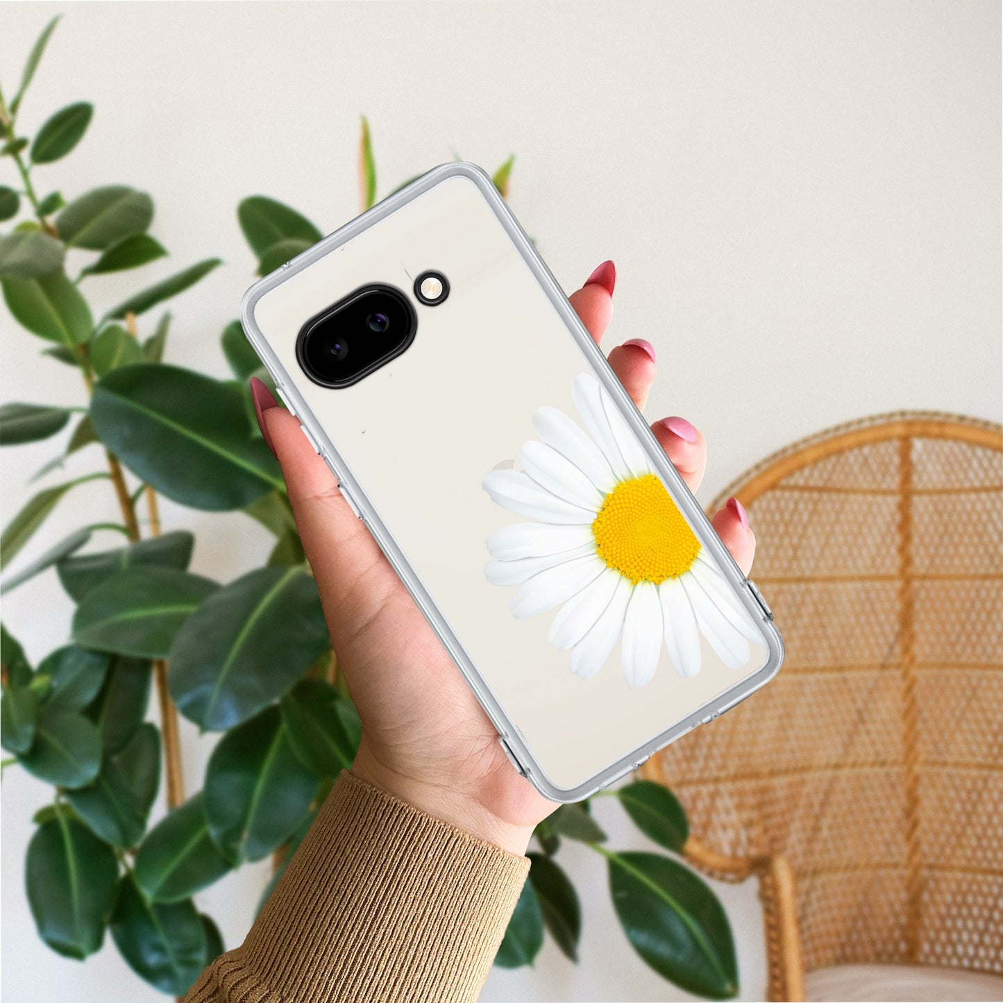 Daisy Flower Transparent silicon case For Google