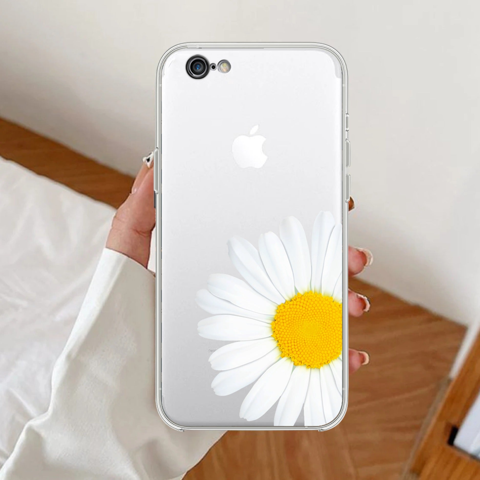Daisy Flower Anti Yellow Clear Case For iPhone 7 / iPhone 8 / iPhone Se 2020