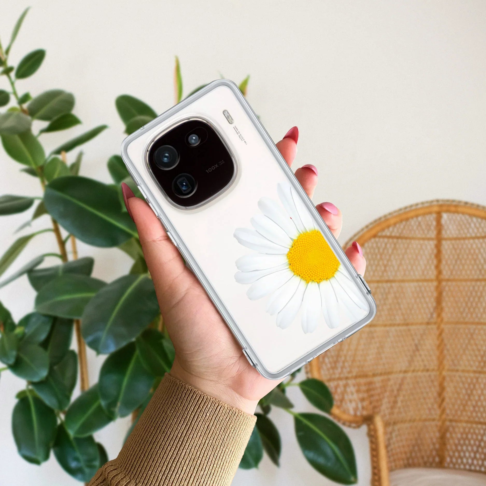 Daisy Flower Transparent silicon case For iQOO 12 5G