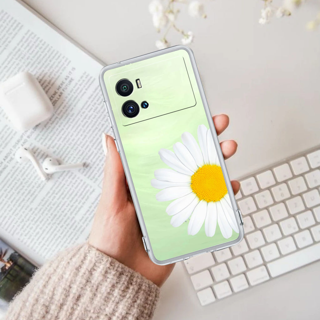 Daisy Flower Transparent silicon case For iQOO Neo 7 Pro 5G