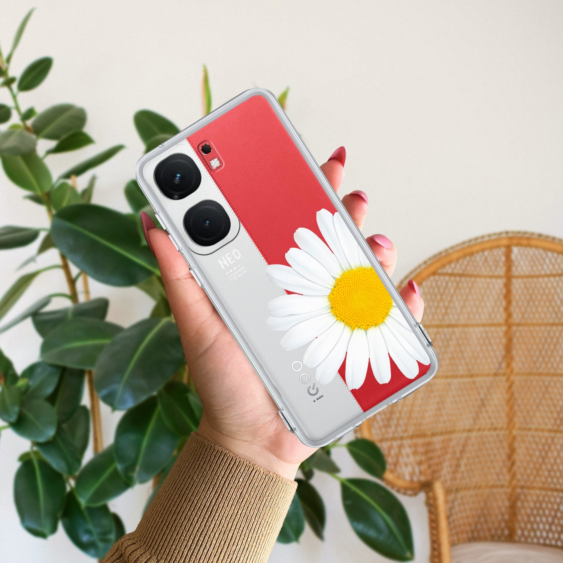 Daisy Flower Transparent silicon case For iQOO Neo 9 Pro 5G