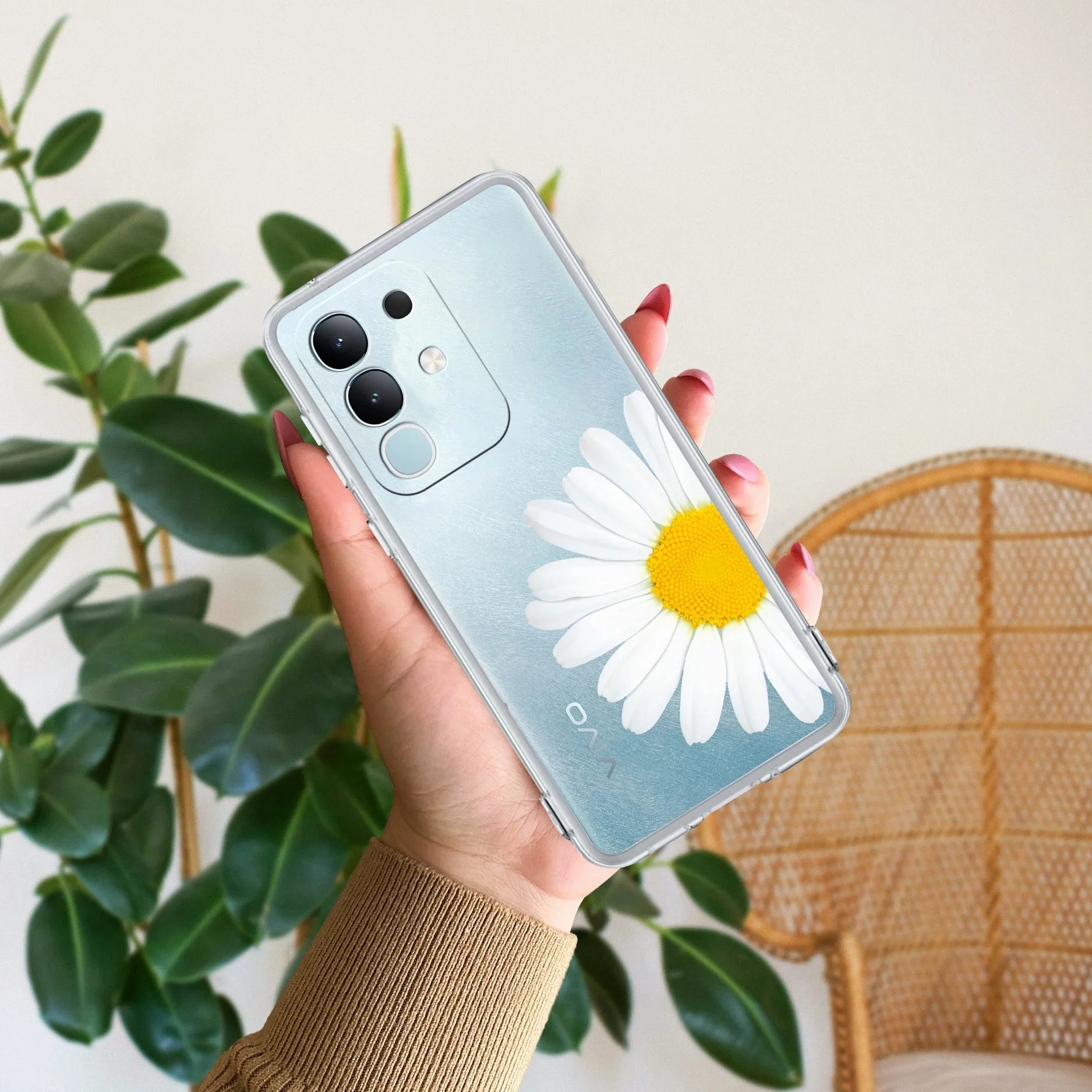 Daisy Flower Transparent silicon case For iQOO Neo 7 5G