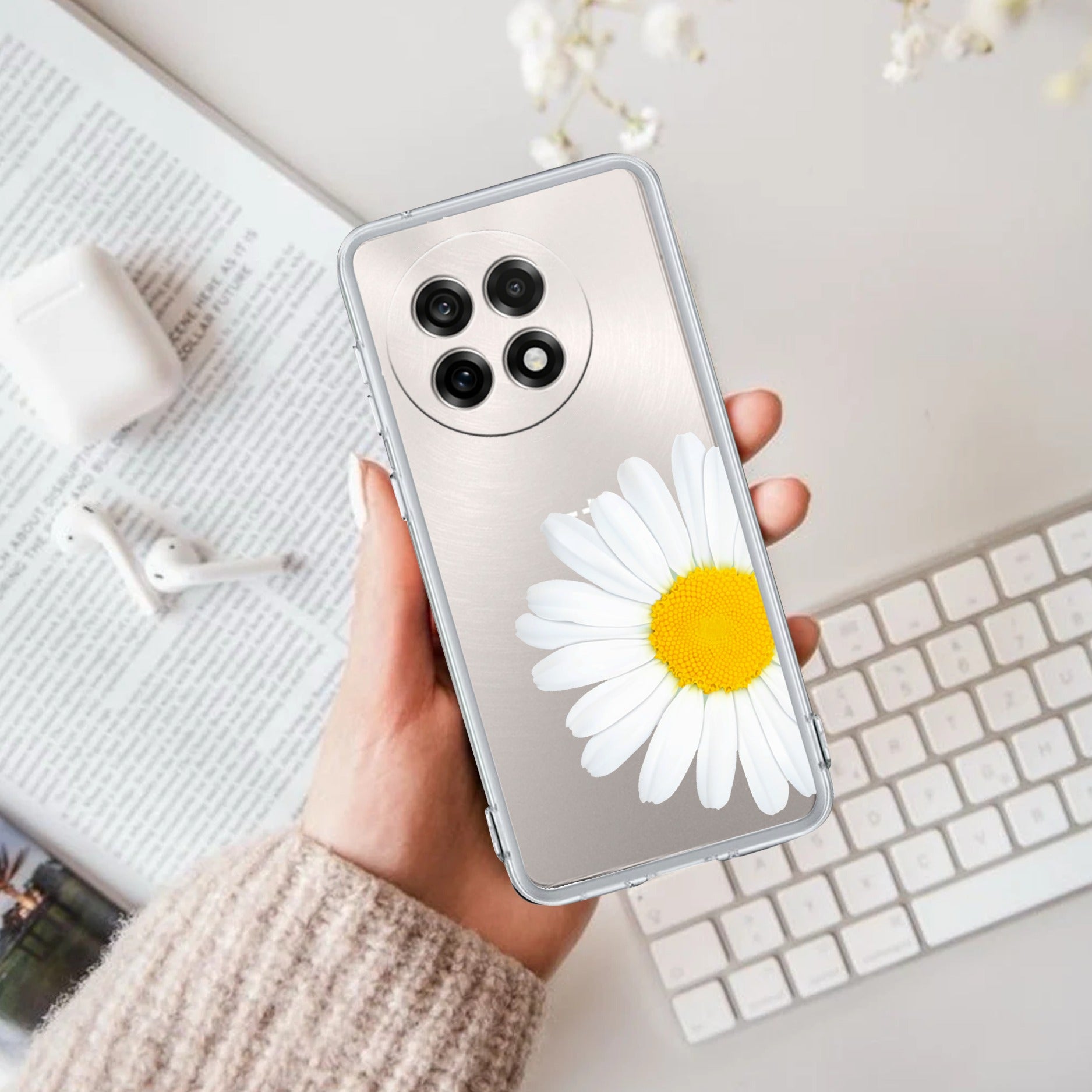 Daisy Flower Transparent silicon case For OnePlus 13R 5G