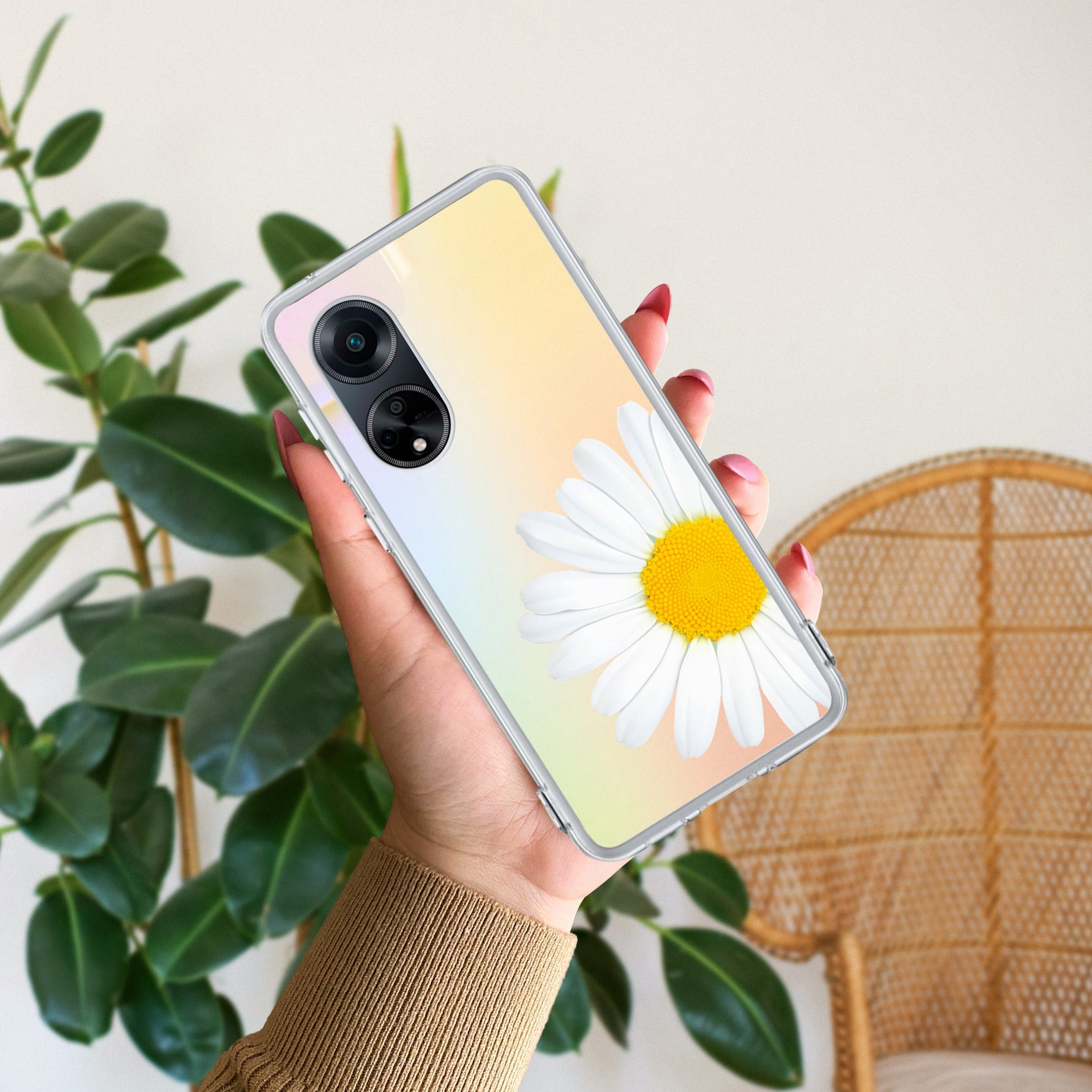 Daisy Flower Customize Anti Yellow Case For Oppo F23 5G