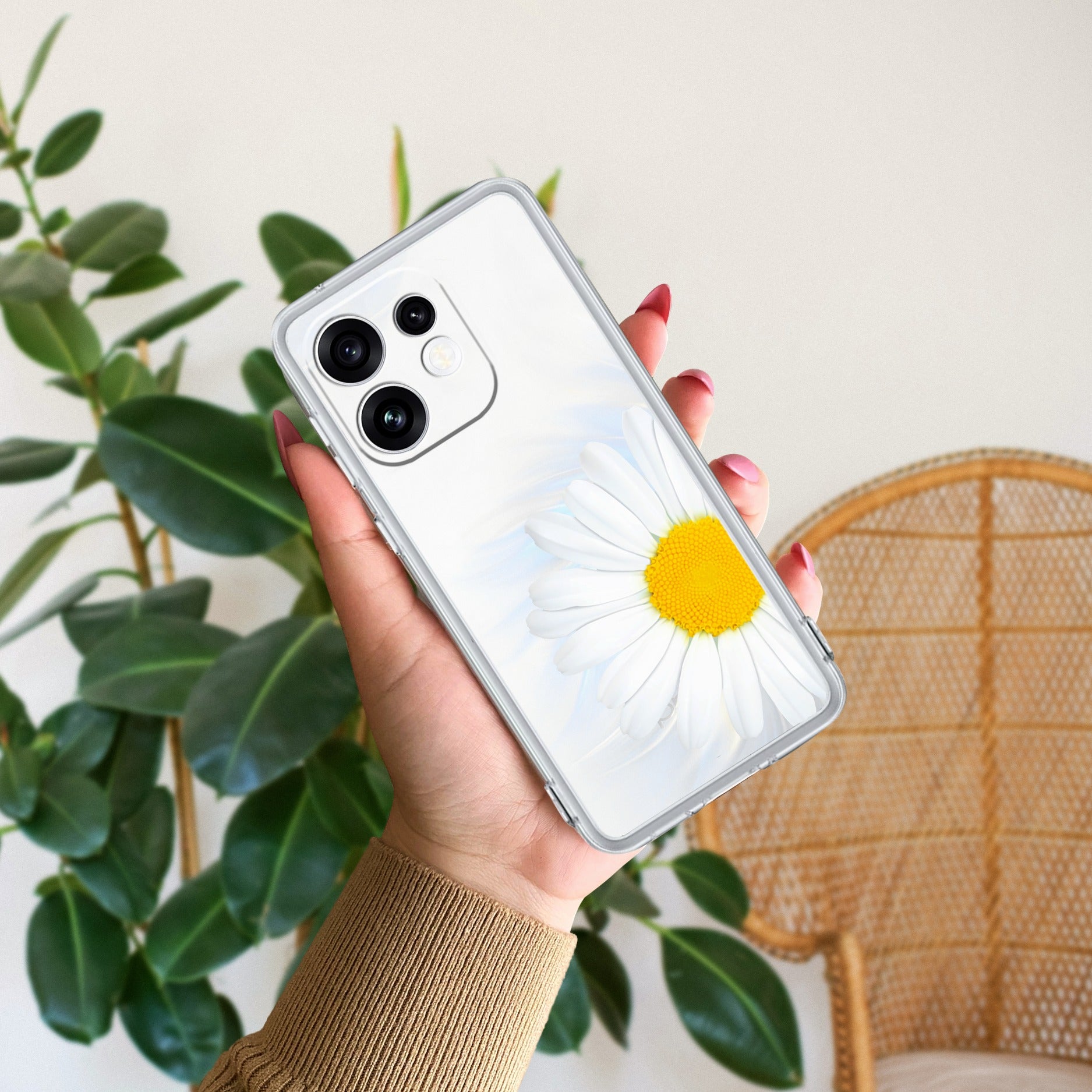 Daisy Flower Anti Yellow Case For Oppo Reno 16 5G