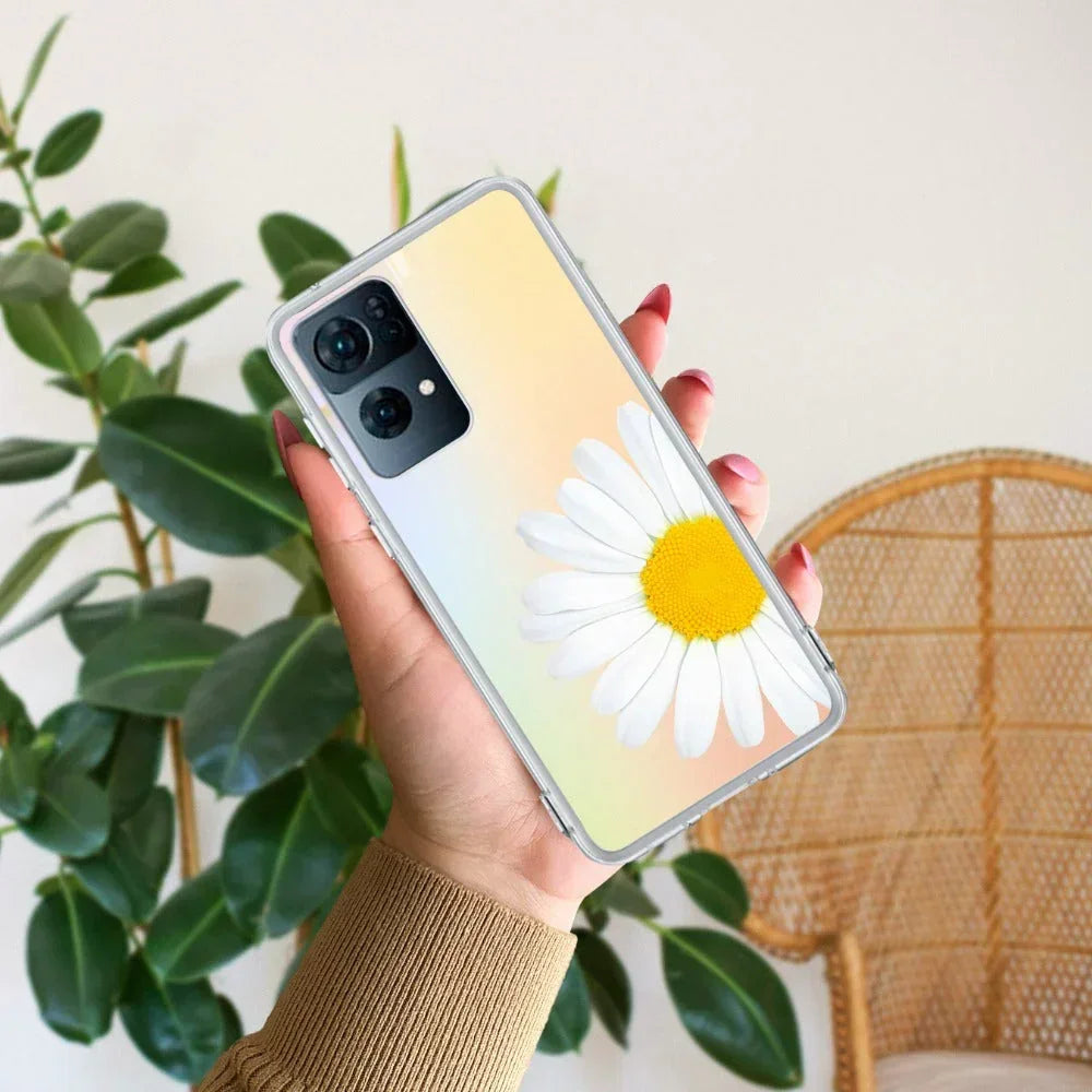 Daisy Flower Anti Yellow Case For Oppo Reno 7 Pro 5G