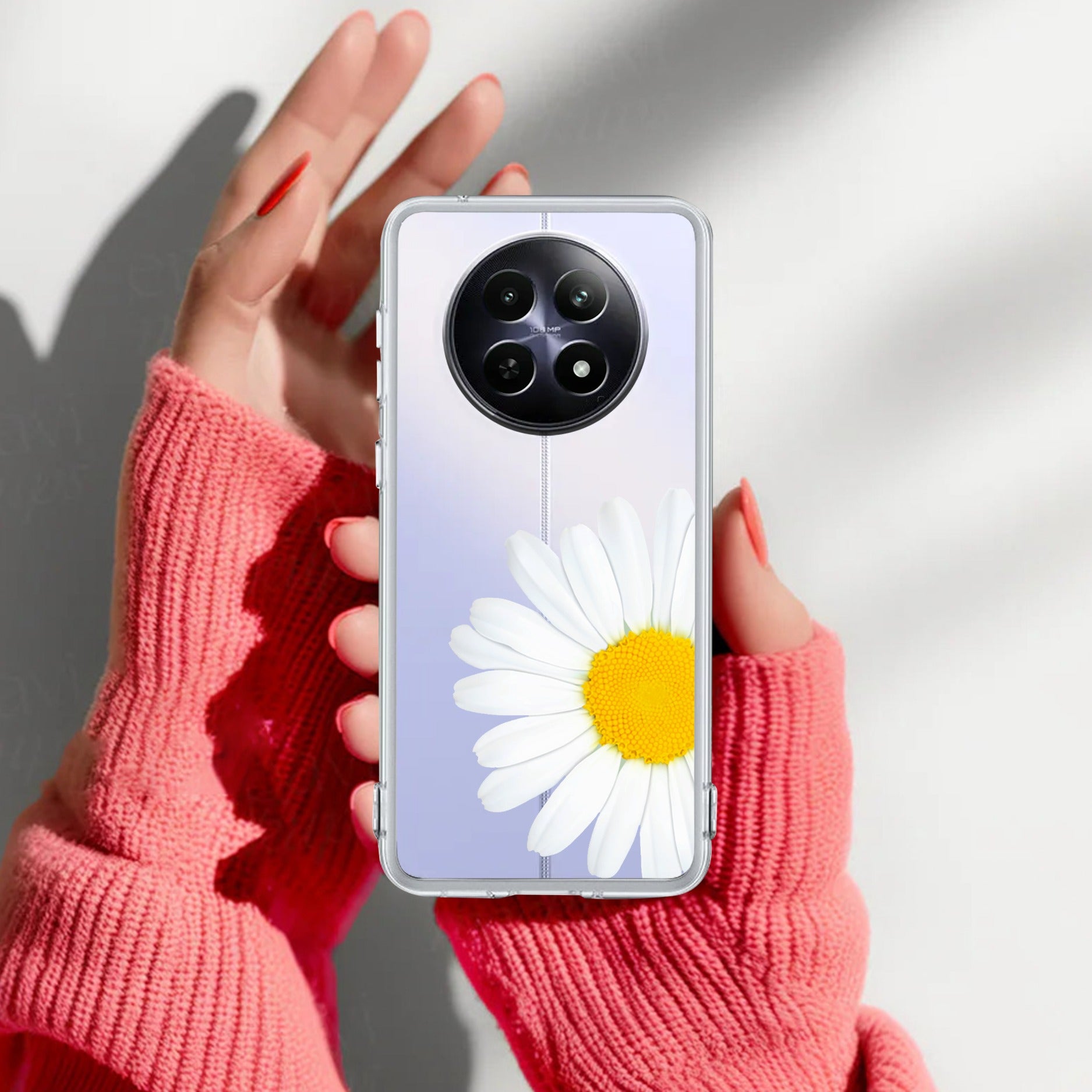 Daisy Flower Customize Anti Yelllow Case For Realme 12 5G