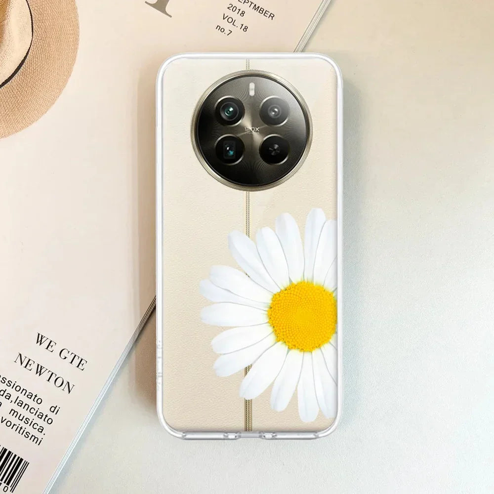 Daisy Flower Transparent silicon case For Realme 13 Plus 5G