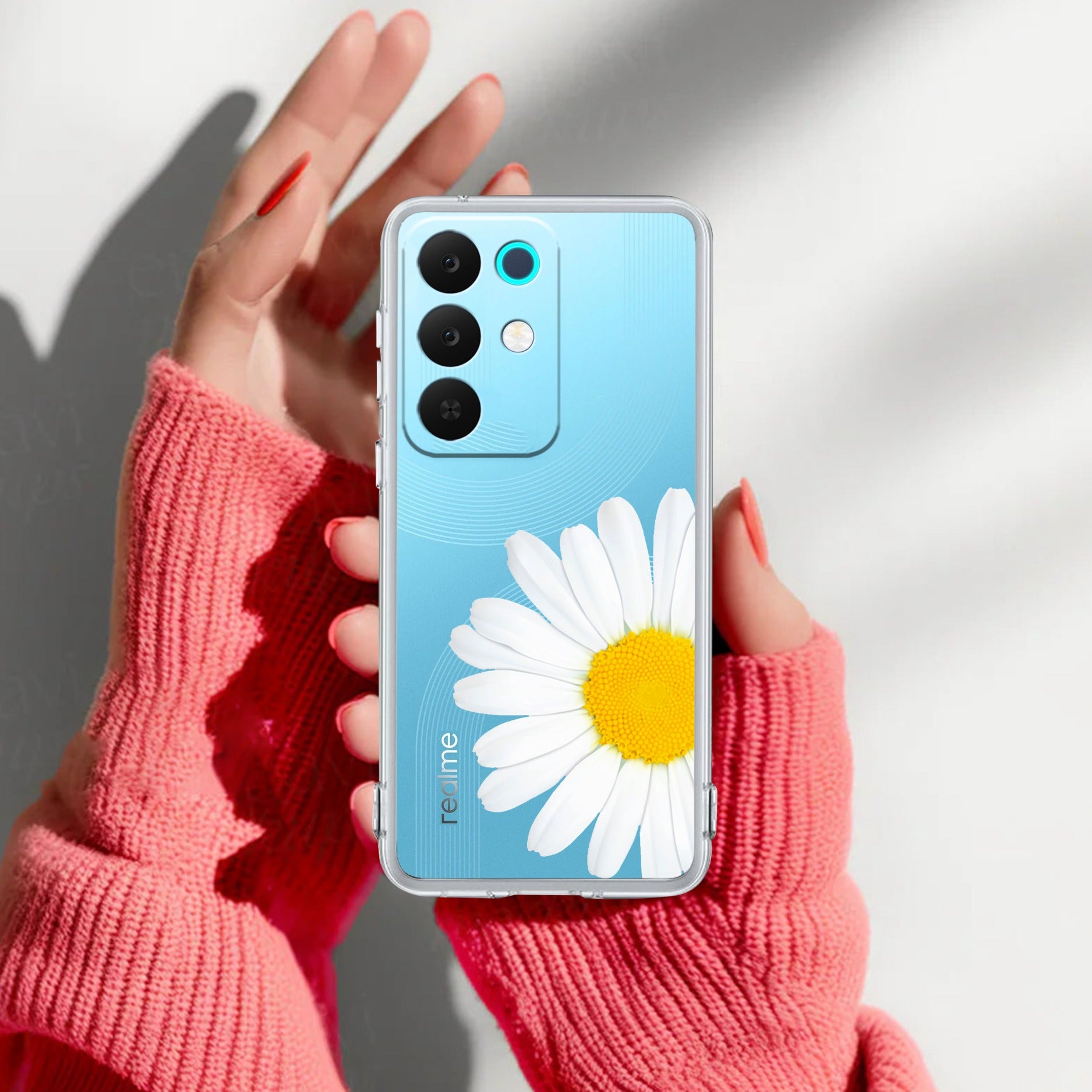 Daisy Flower Customize Anti Yelllow Case For Realme 15X 5G