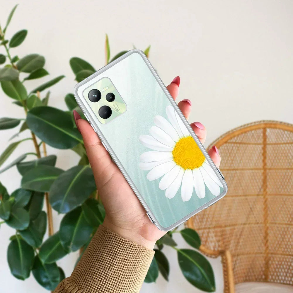 Daisy Flower Transparent silicon case For Realme C35 / Realme Narzo 50A Prime