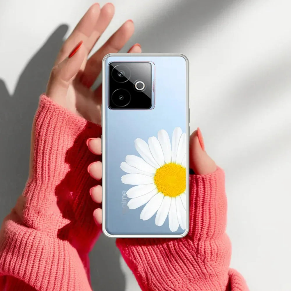 Daisy Flower Transparent silicon case For Realme GT 7T 5G
