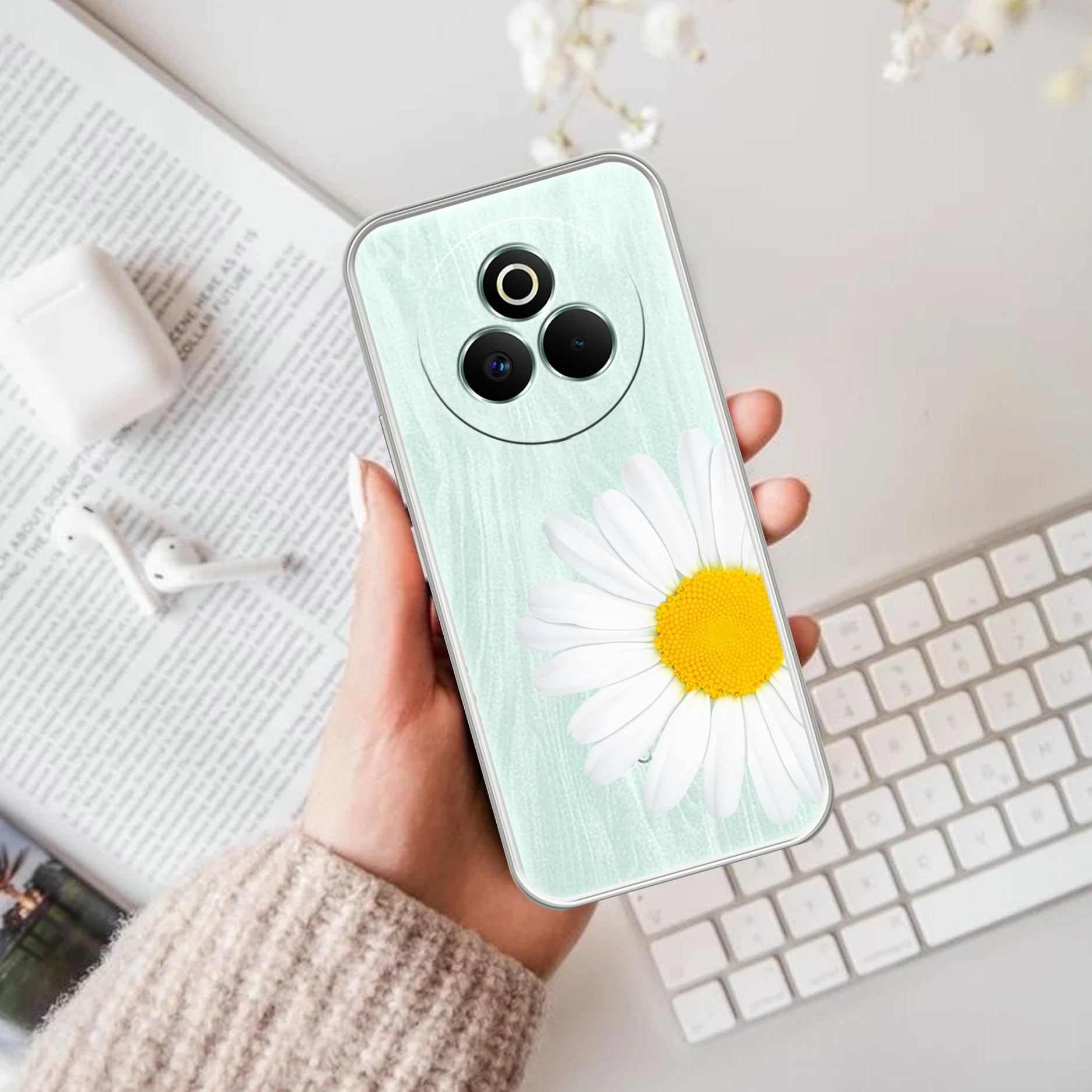 Daisy Flower Customize Anti Yelllow Case For Realme P3 Pro 5G