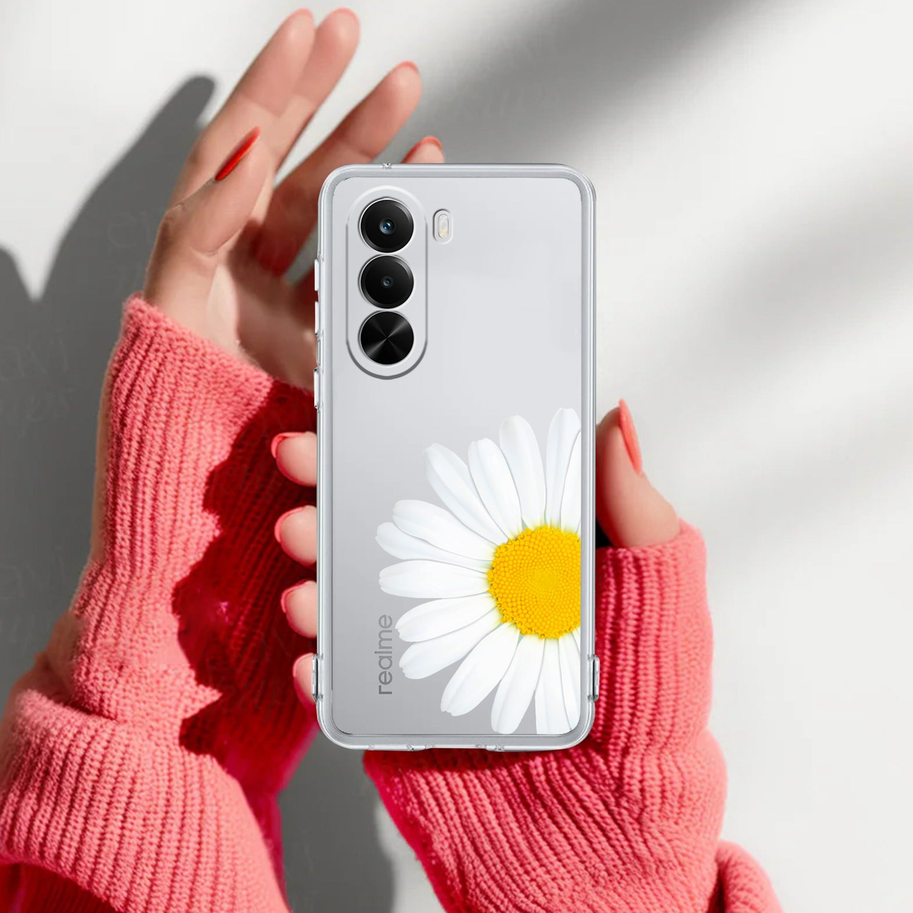 Daisy Flower Customize Anti Yelllow Case For Realme P4x 5G