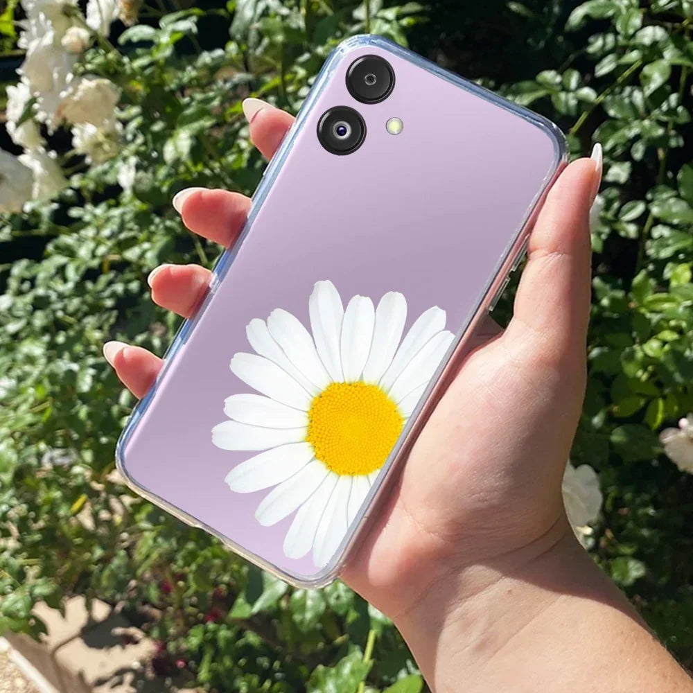 Daisy Flower Transparent silicon case For Samsung