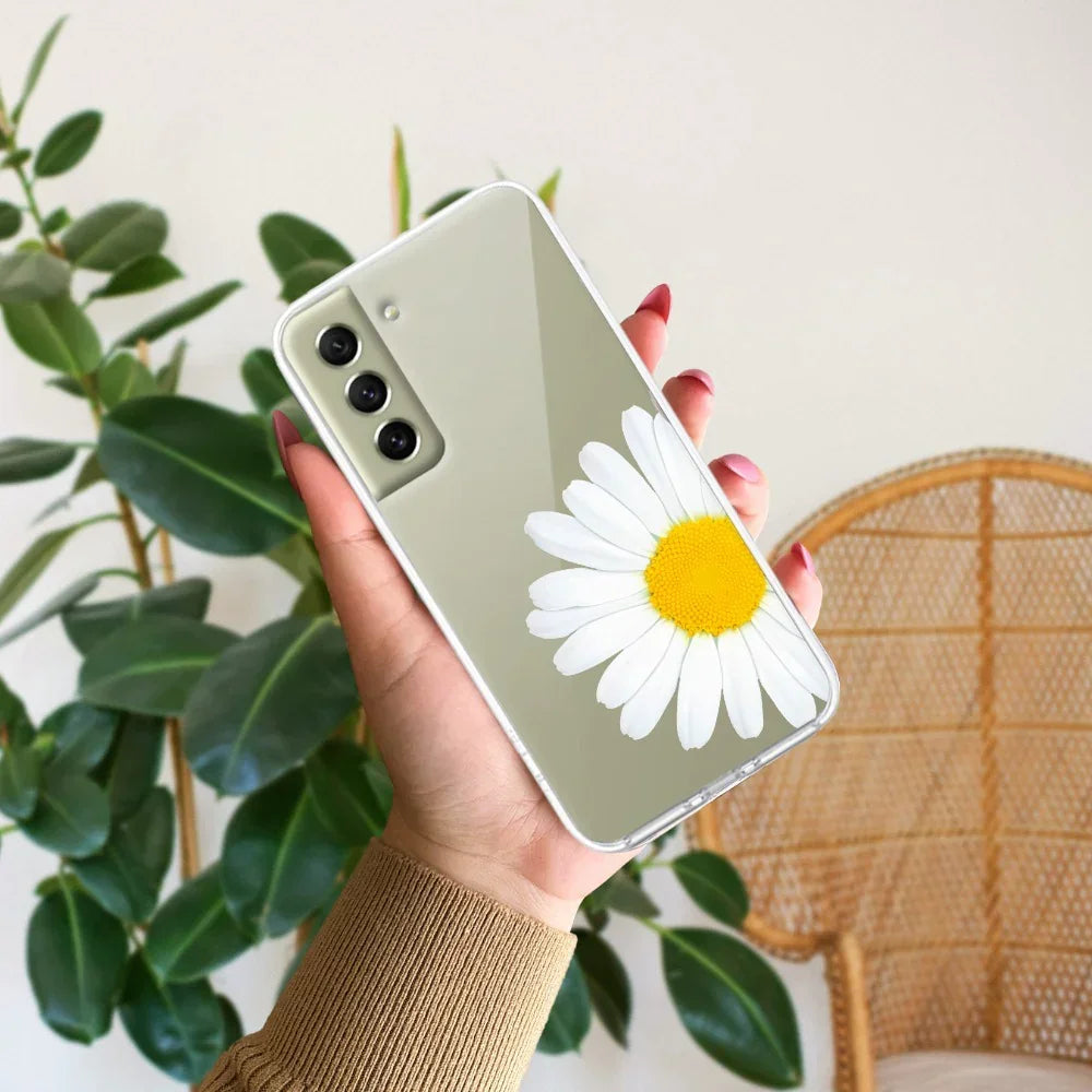 Daisy Flower Transparent silicon case For Samsung
