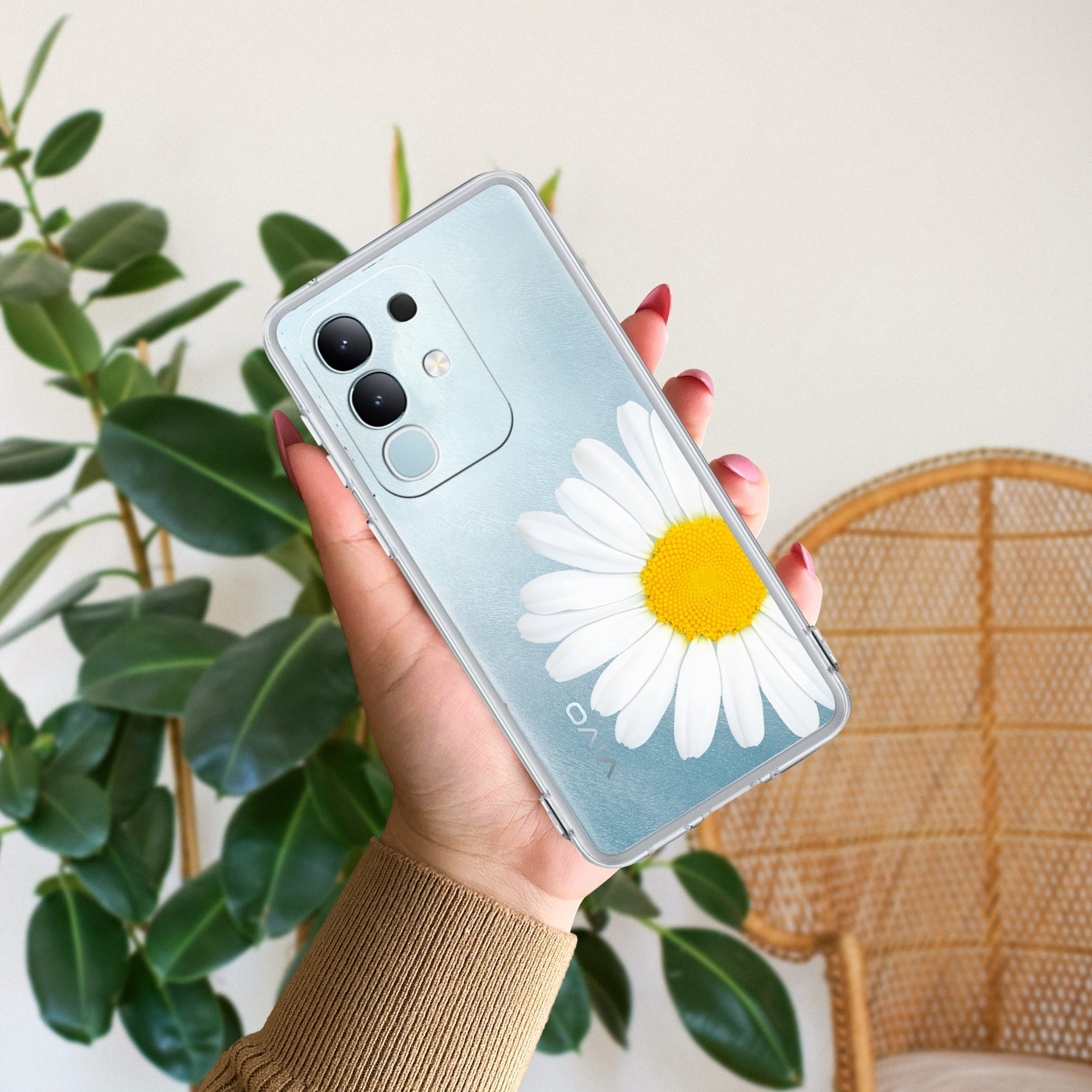 Daisy Flower Transparent silicon case For Vivo T4x 5G