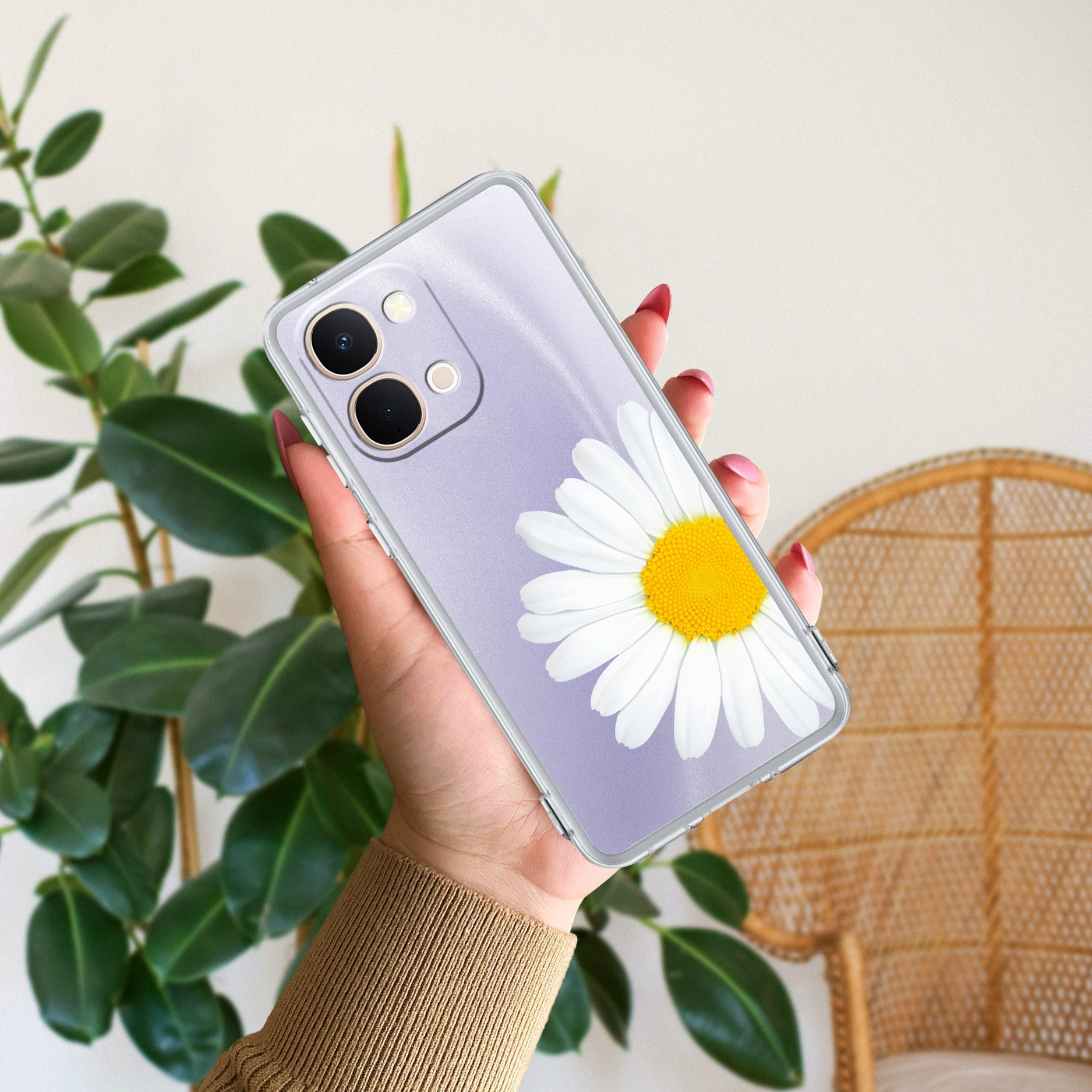 Daisy Flower Transparent silicon case For Vivo T5X 5G