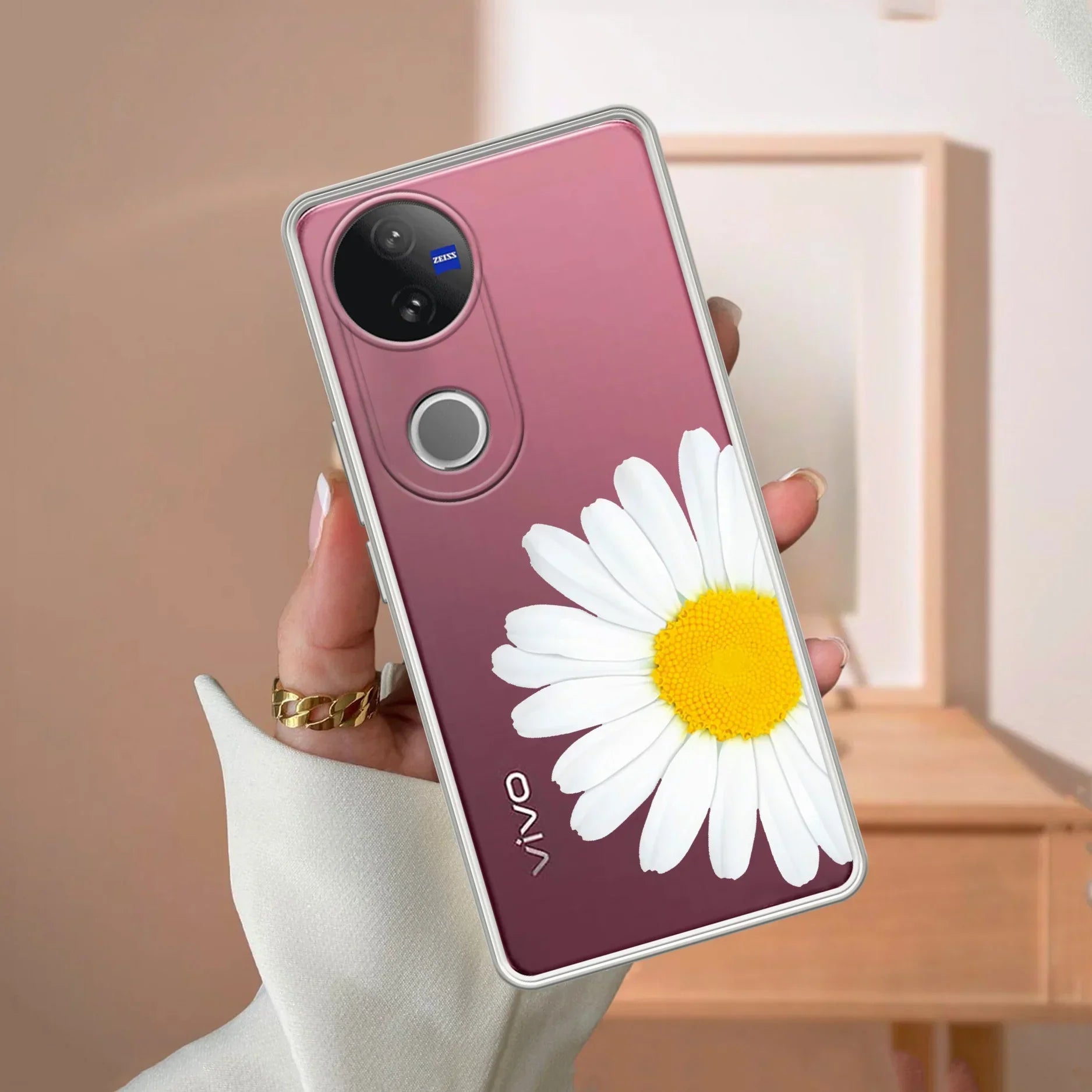 Daisy Flower Transparent silicon case For Vivo T1 5G