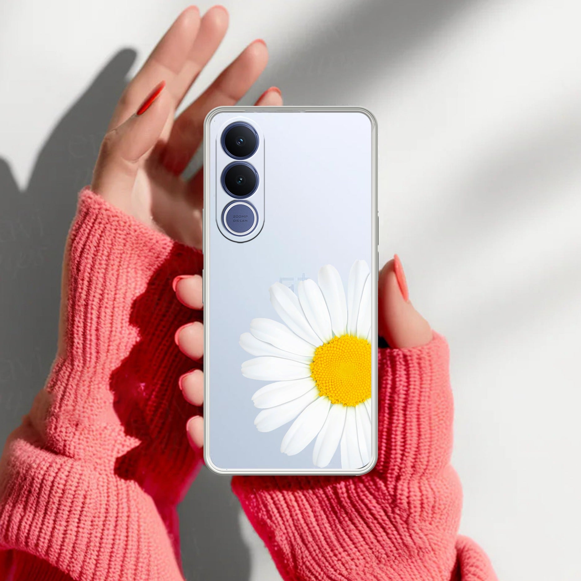 Daisy Flower Transparent silicon case For Vivo V70 FE 5G