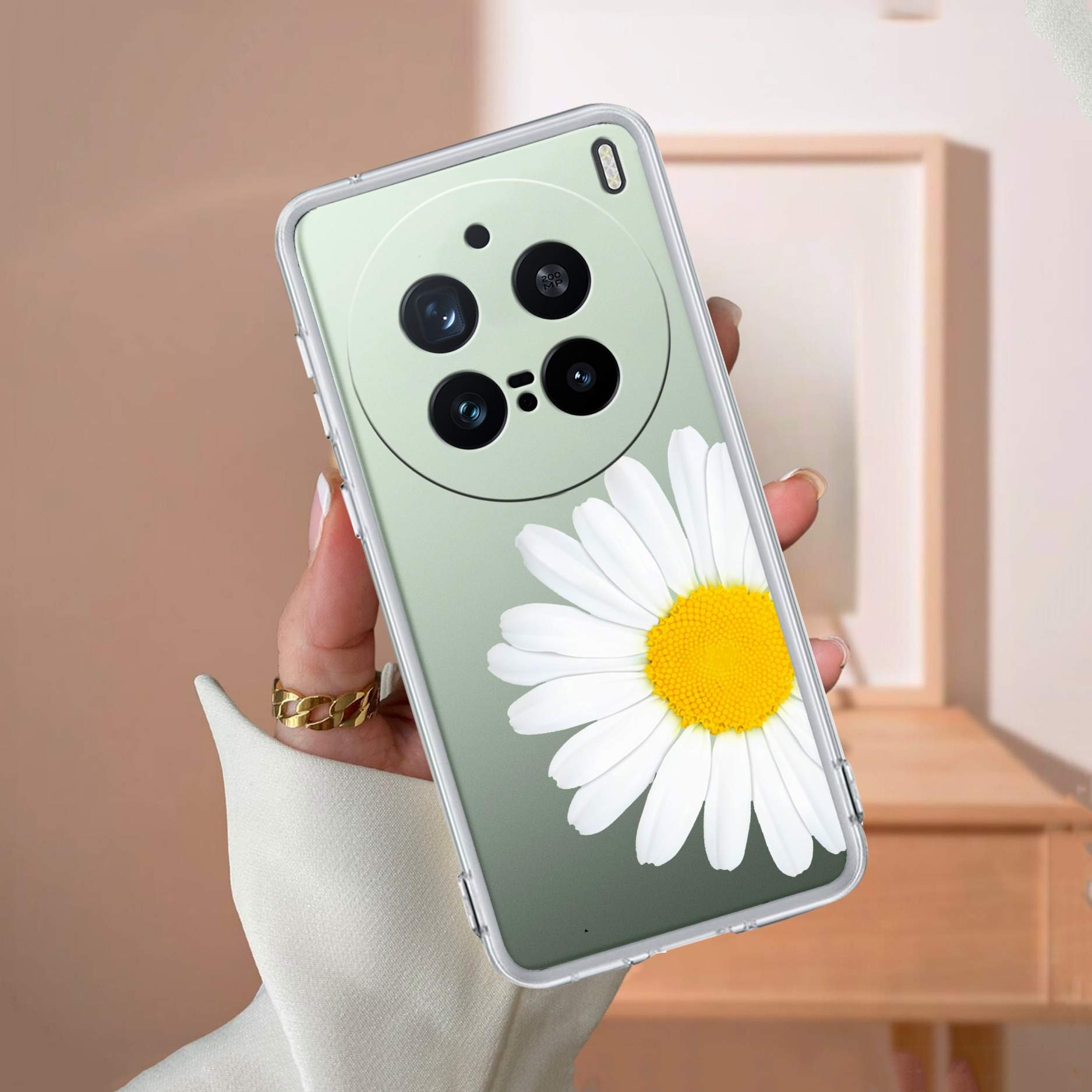 Daisy Flower Transparent silicon case For Vivo X200 Pro 5G