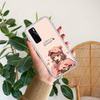 Stickers Happiest Person Transparent Silicon Case Peach For Vivo V20 SE