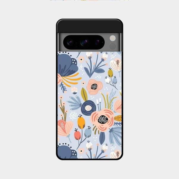 Dewy Flower Mix Glass Case Cover For Google Pixel 8 Pro 5G