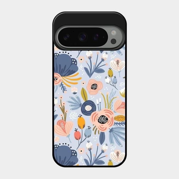 Dewy Flower Mix Glass Case Cover For Google Pixel 9 Pro 5G