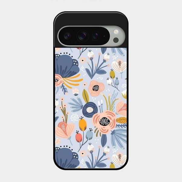 Dewy Flower Mix Glass Case Cover For Google Pixel 9 Pro Xl