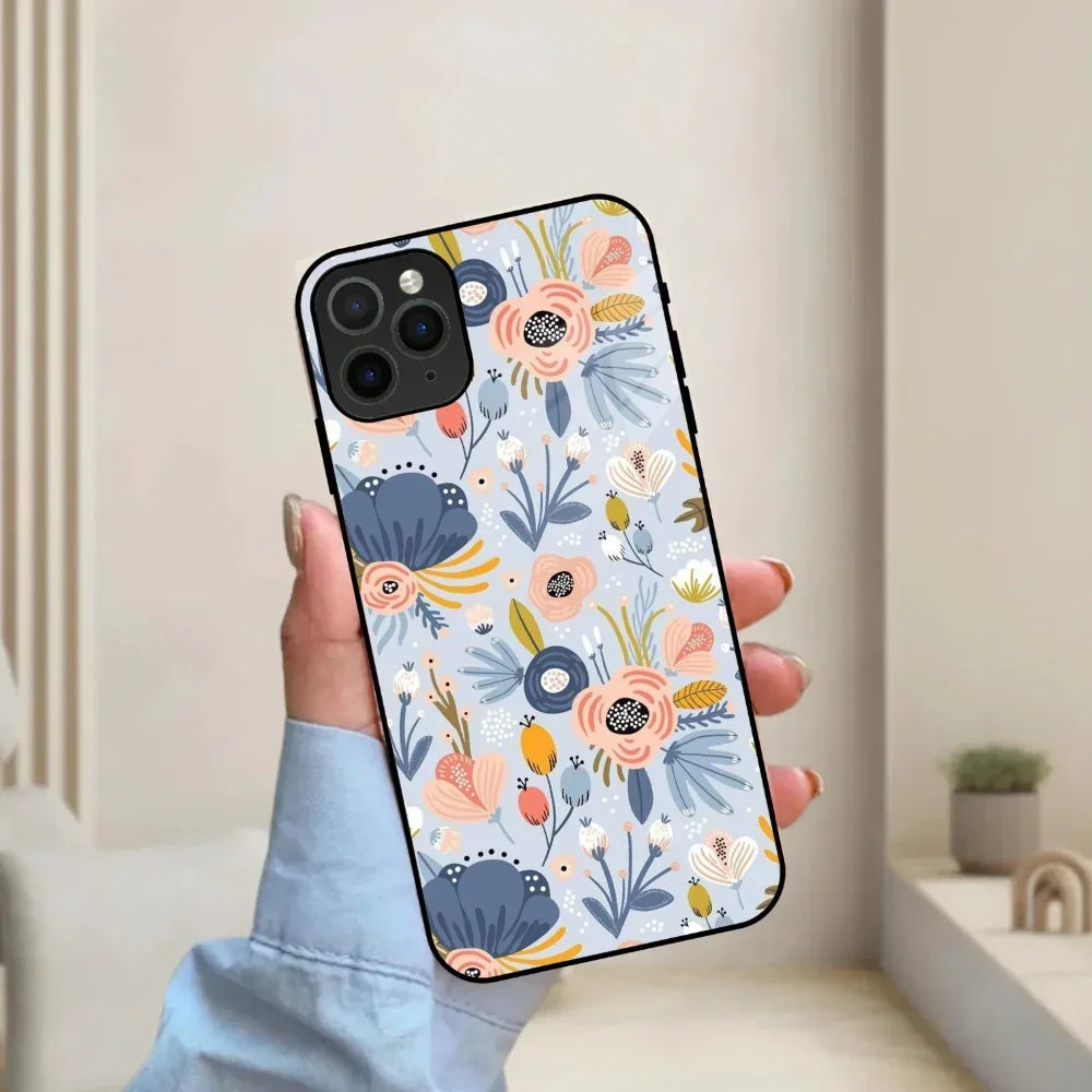 Dewy Flower Mix Glass Case Cover For iPhone - ShopOnCliQ