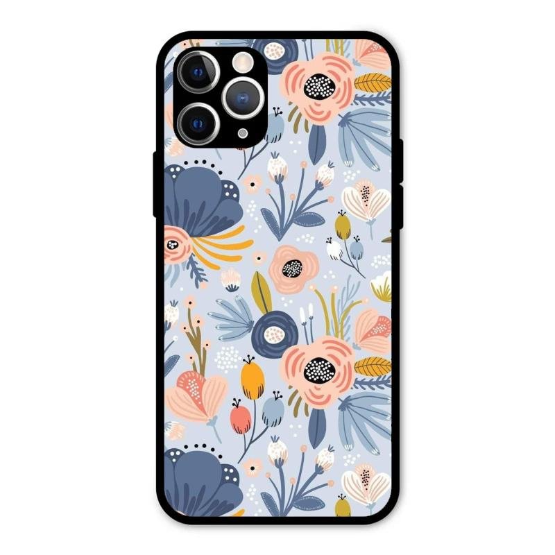 Dewy Flower Mix Glass Case Cover For iPhone 11 Pro