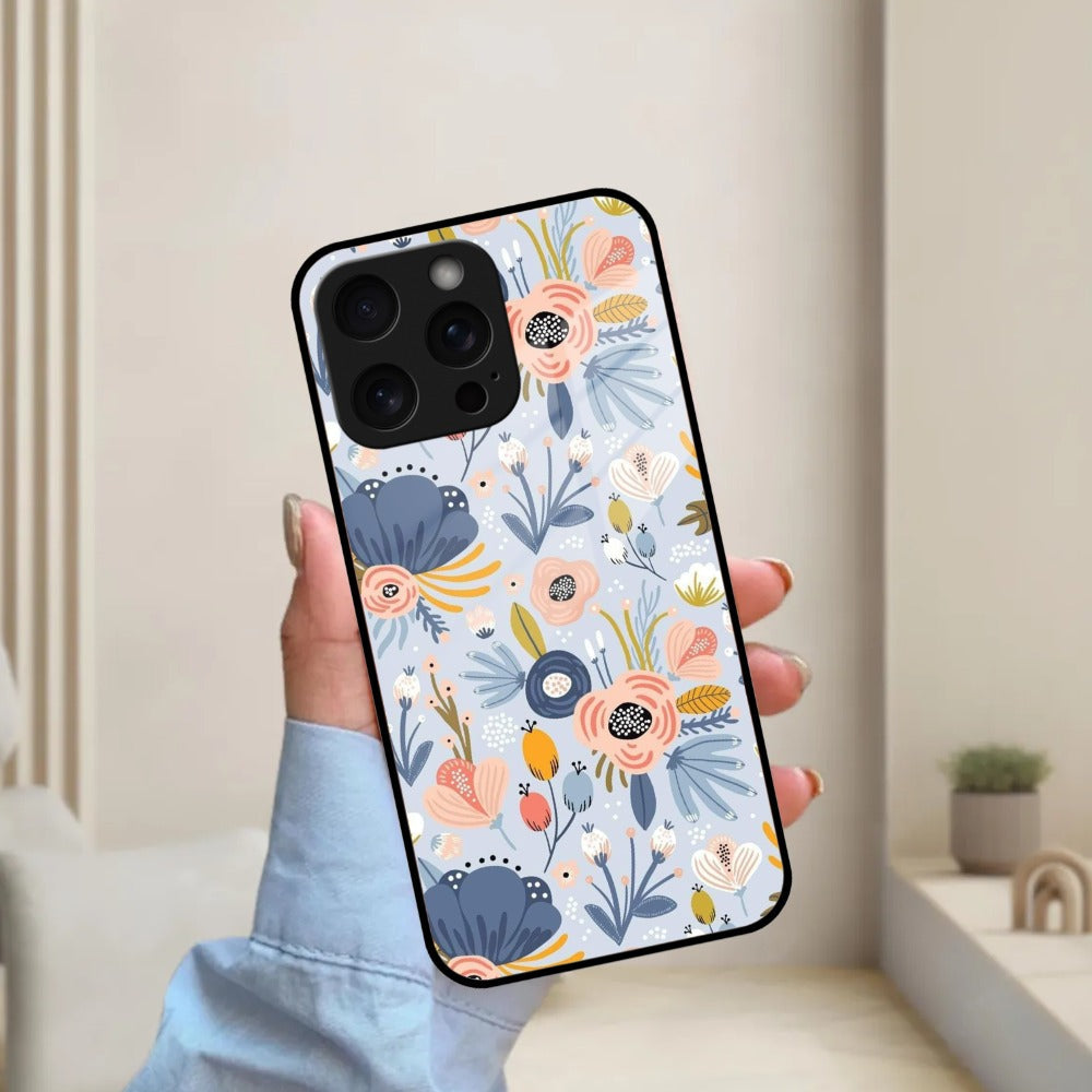 Dewy Flower Mix Glass Case Cover For Motorola