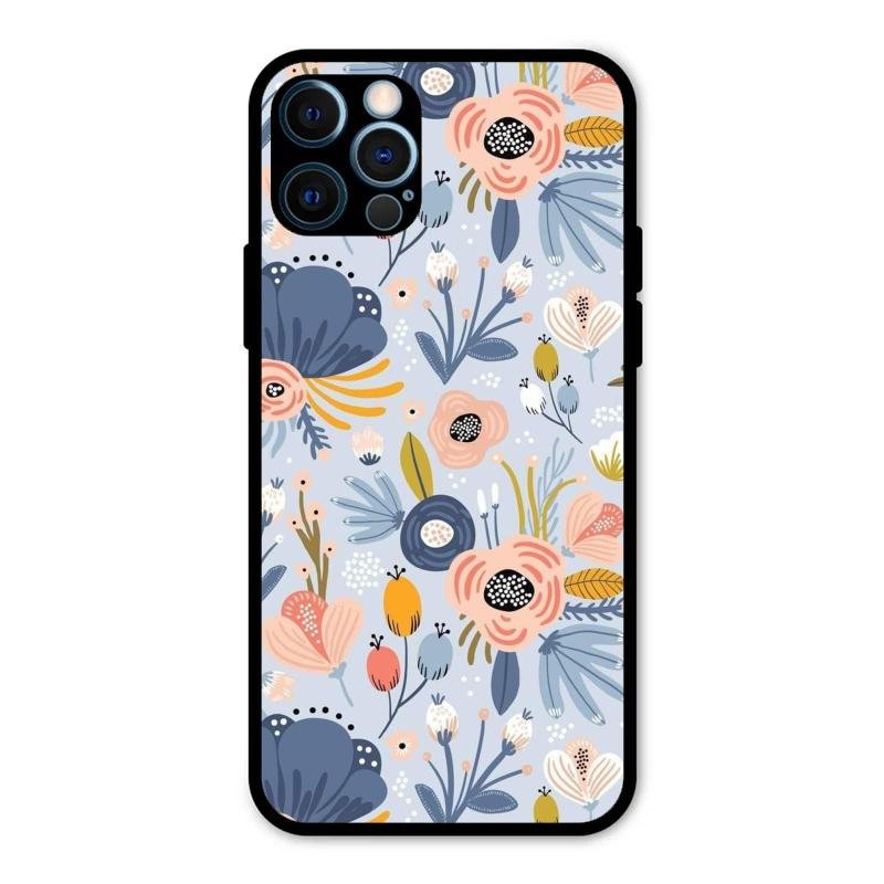Dewy Flower Mix Glass Case Cover For iPhone 12 Pro