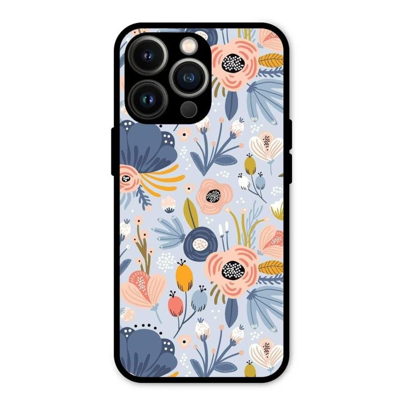 Dewy Flower Mix Glass Case Cover For iPhone 13 Pro