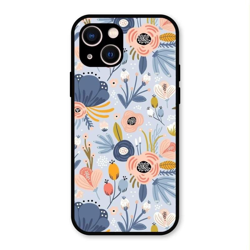 Dewy Flower Mix Glass Case Cover For iPhone 13