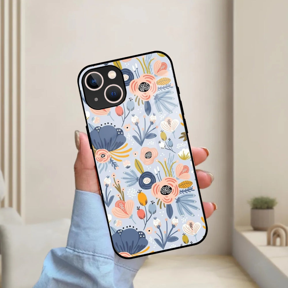 Dewy Flower Mix Glass Case Cover For Motorola