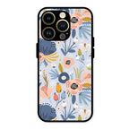 Dewy Flower Mix Glass Case Cover For iPhone 14 Pro Max