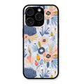 Dewy Flower Mix Glass Case Cover For iPhone 15 Pro Max