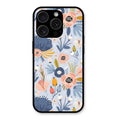 Dewy Flower Mix Glass Case Cover For iPhone 15 Pro