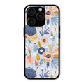 Dewy Flower Mix Glass Case Cover For iPhone 16 Pro