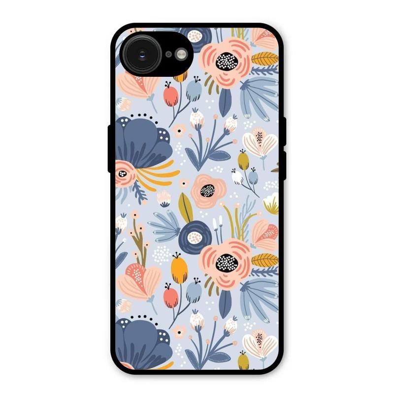 Dewy Flower Mix Glass Case Cover For iPhone 16e