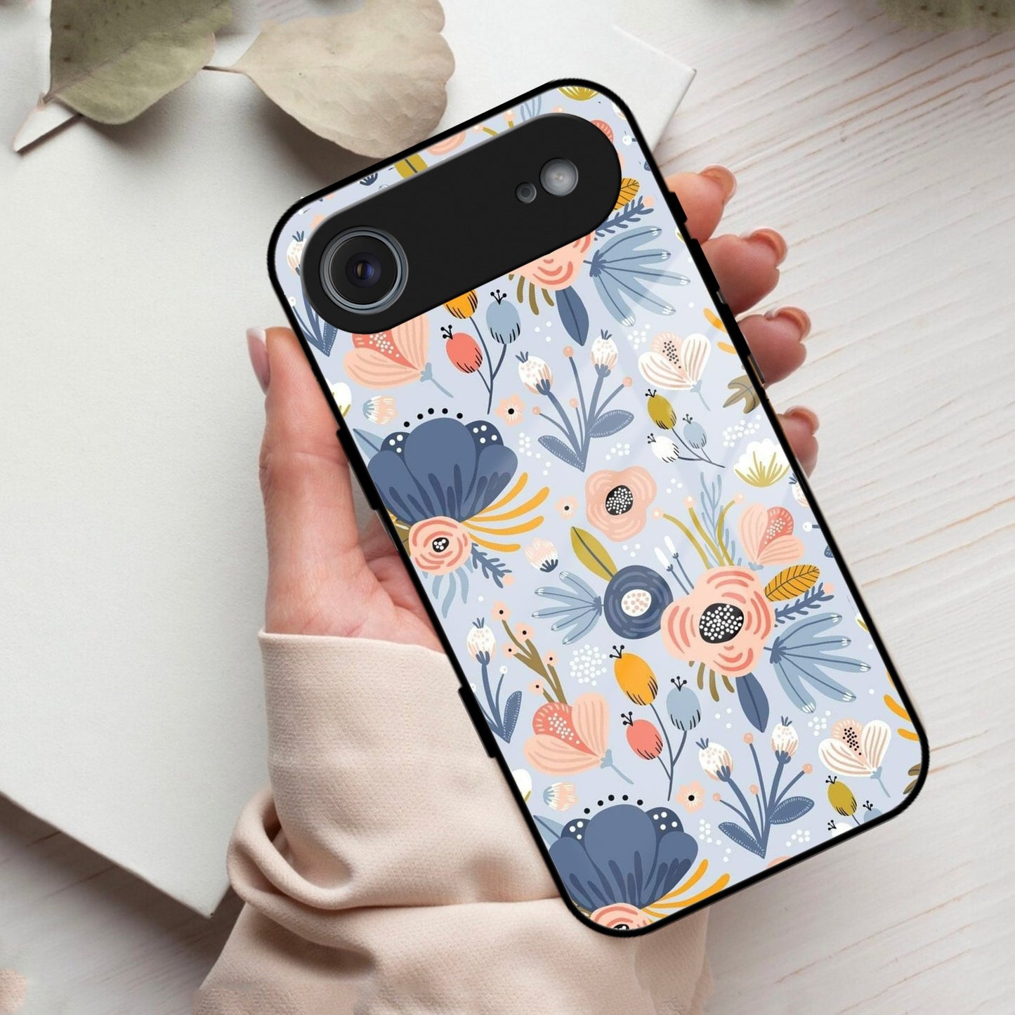 Dewy Flower Mix Glass Case Cover For iPhone