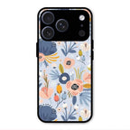 Dewy Flower Mix Glass Case Cover For iPhone 17 Pro Max