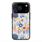 Dewy Flower Mix Glass Case Cover For iPhone 17 Pro
